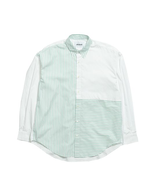 Supima Cotton Panel Shirt[WHITE×GREEN]