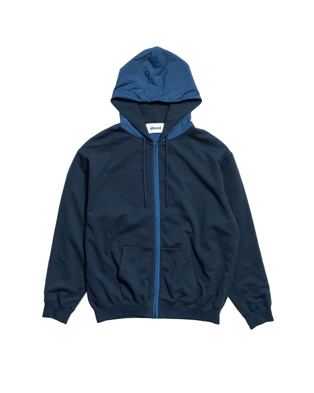Nylon Hooded Zip Sweat Shirt[NAVY]