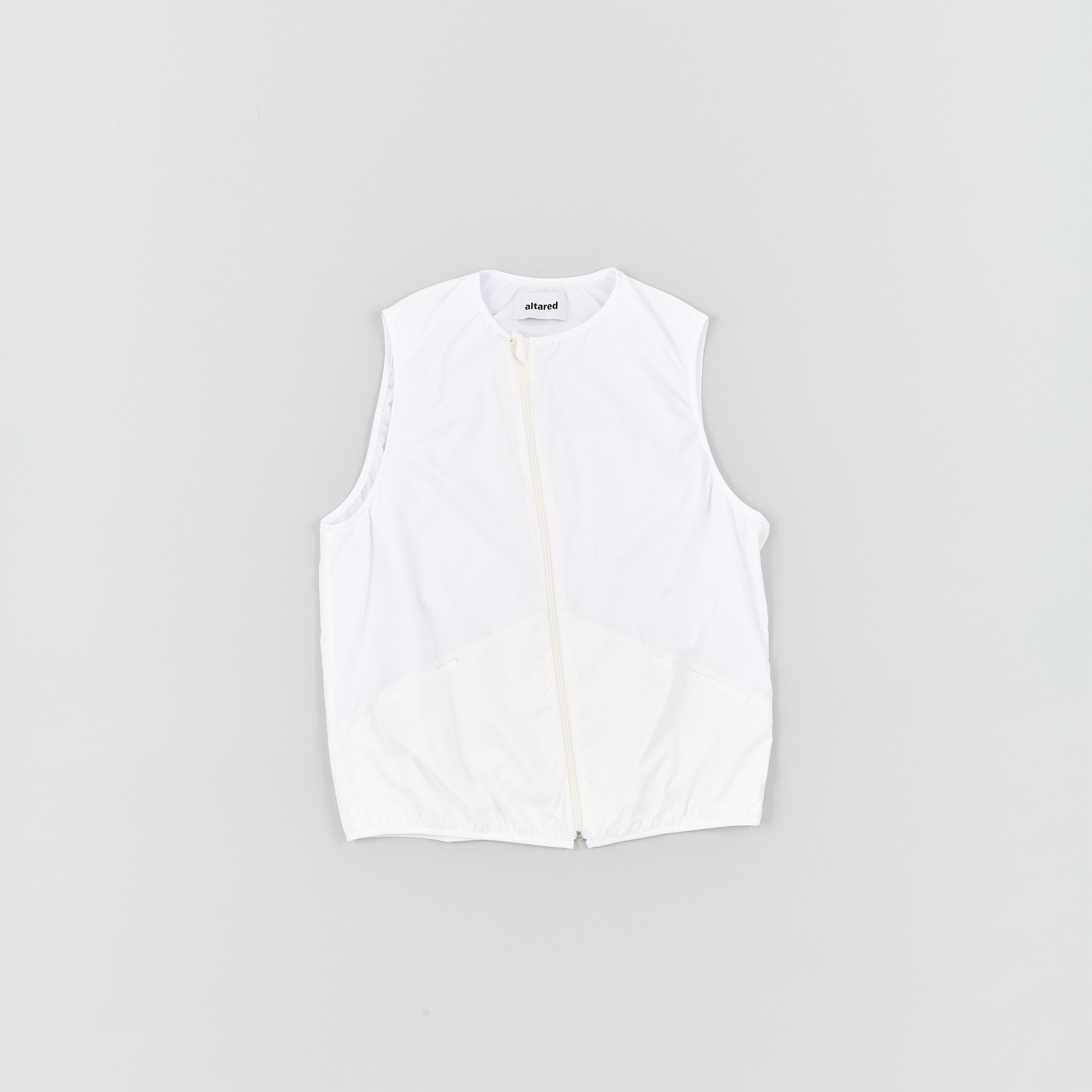 Nylon Waterproof Fabric Zipper Vest[White]