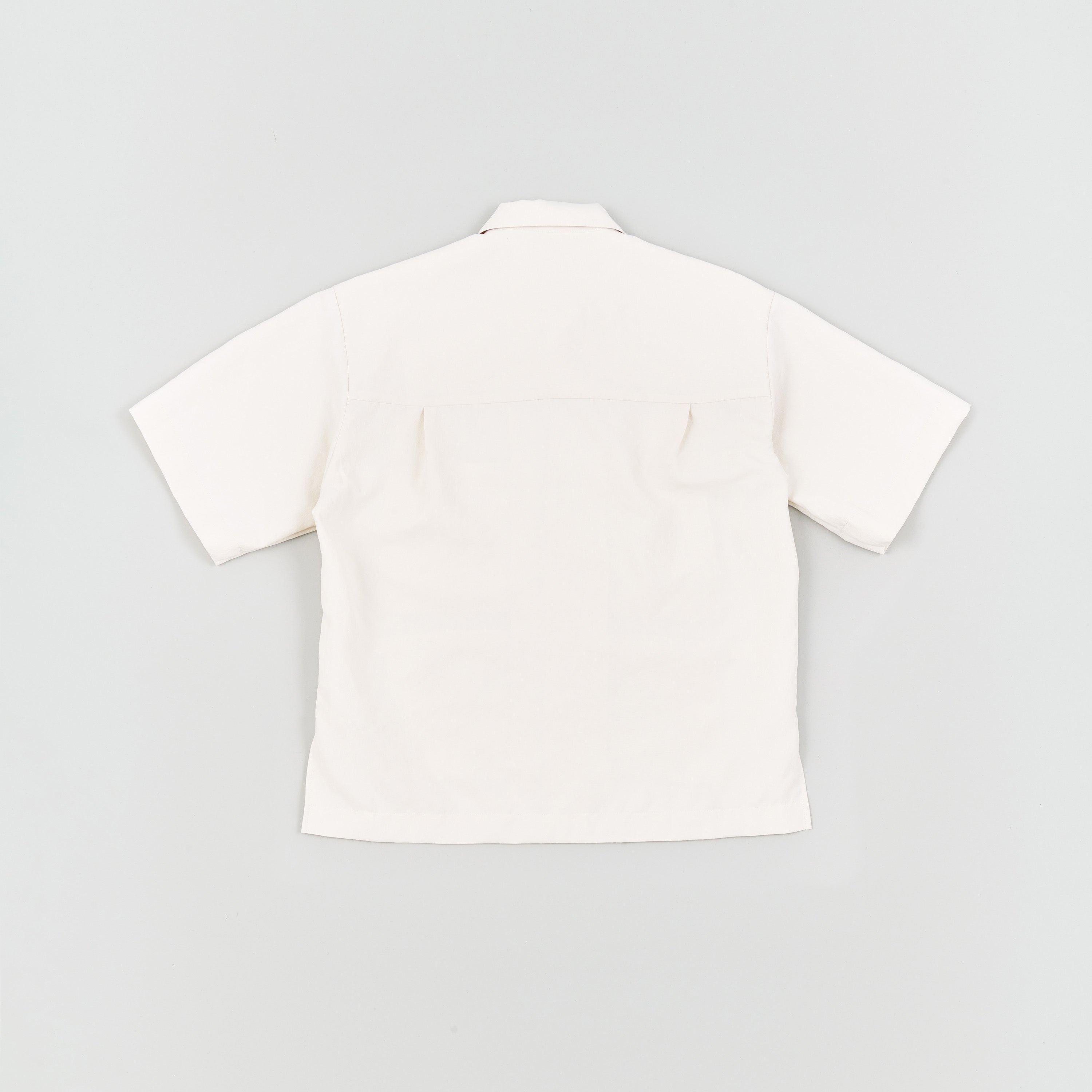 4 Seam Pockets Open Collar S/S Shirt[White]