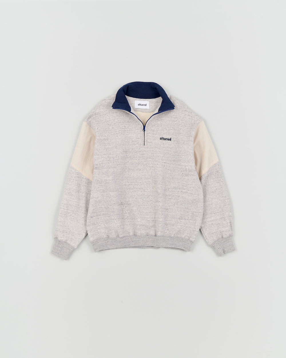 altared/Logo 3D Embroidery Half Zip Sweat[M.GRAY×NAVY]
