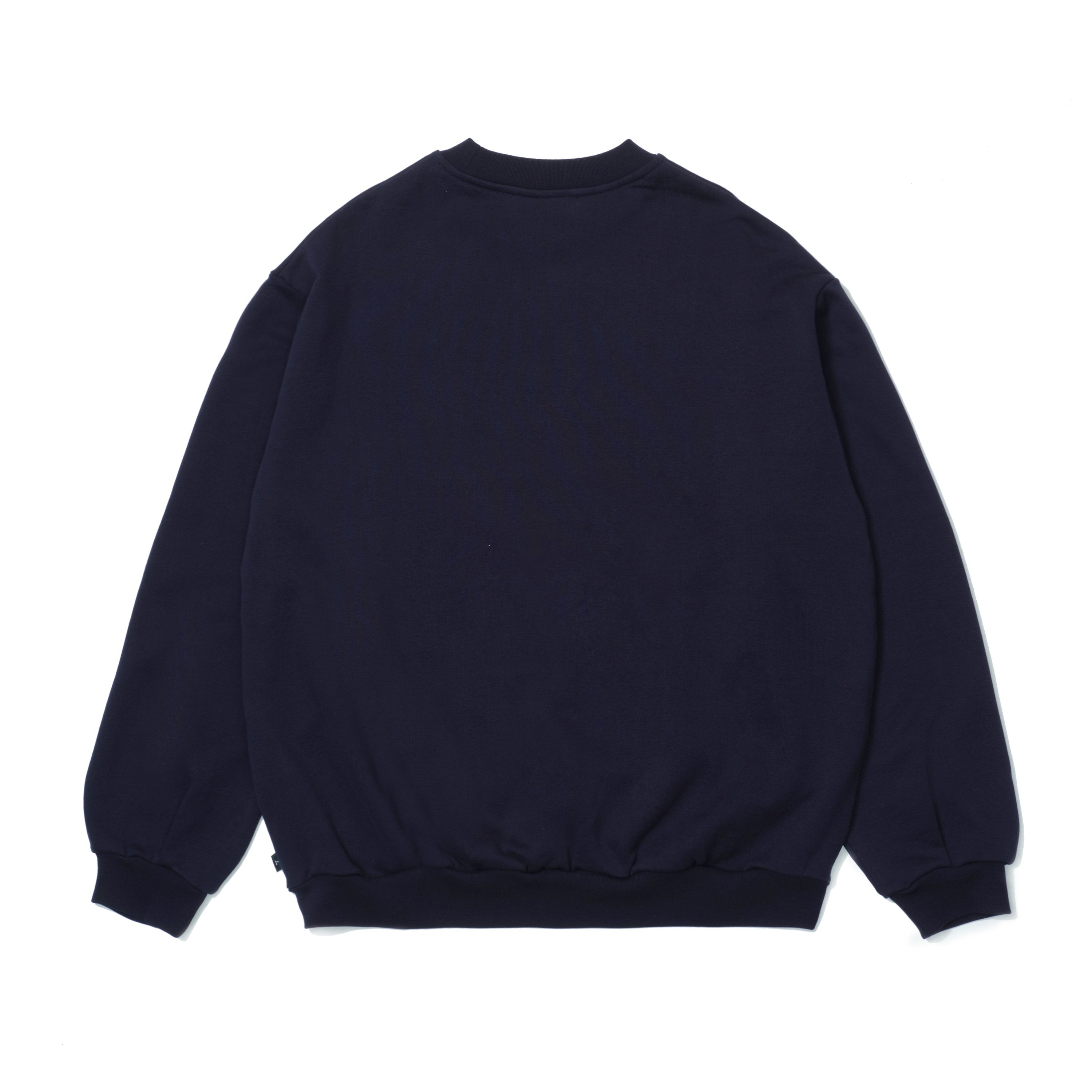 altared/Logo 3D Embroidery Pleated Sleeve Crew Neck Sweat[NAVY]