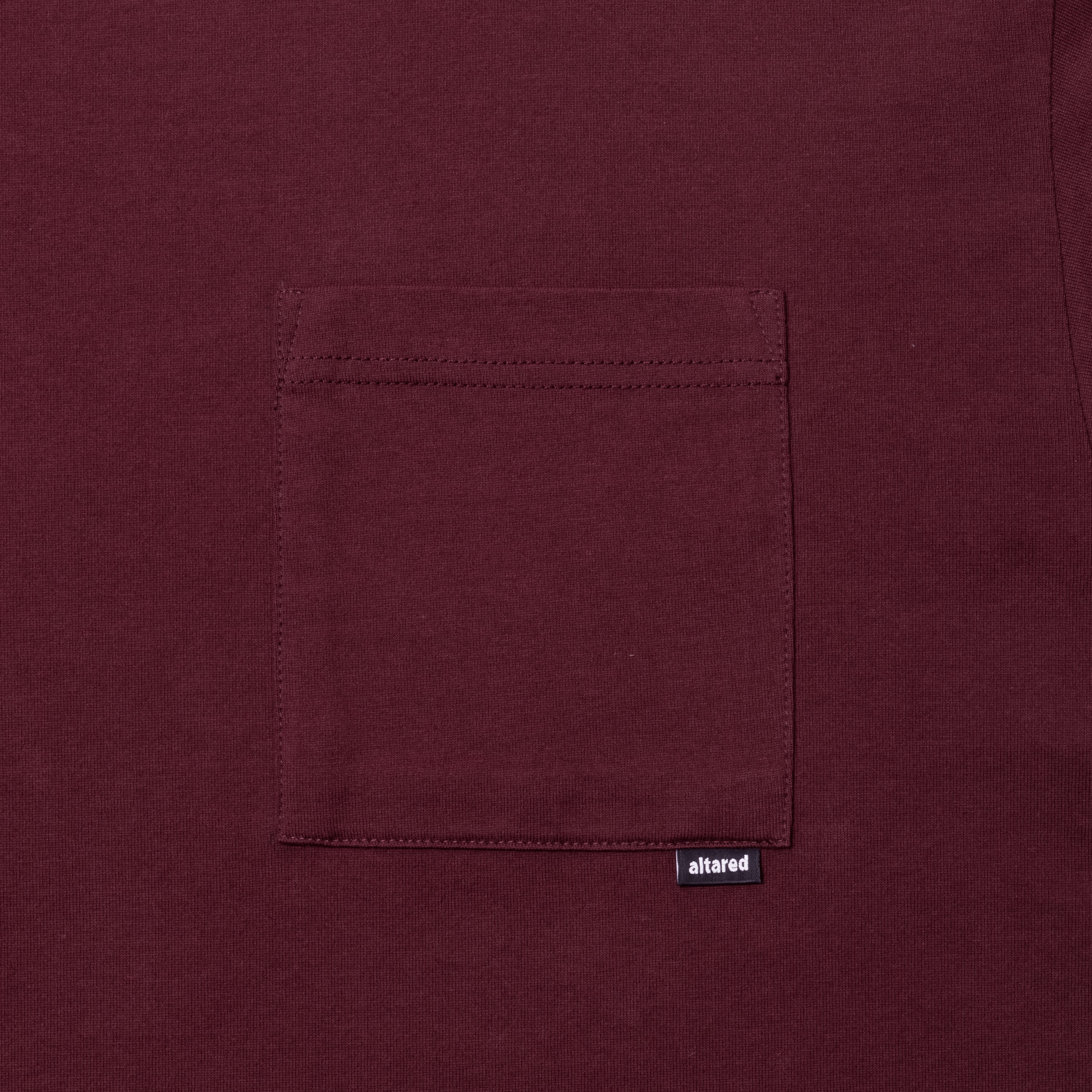Pocketed Organic Cotton L/S T-Shirt[BURGUNDY]