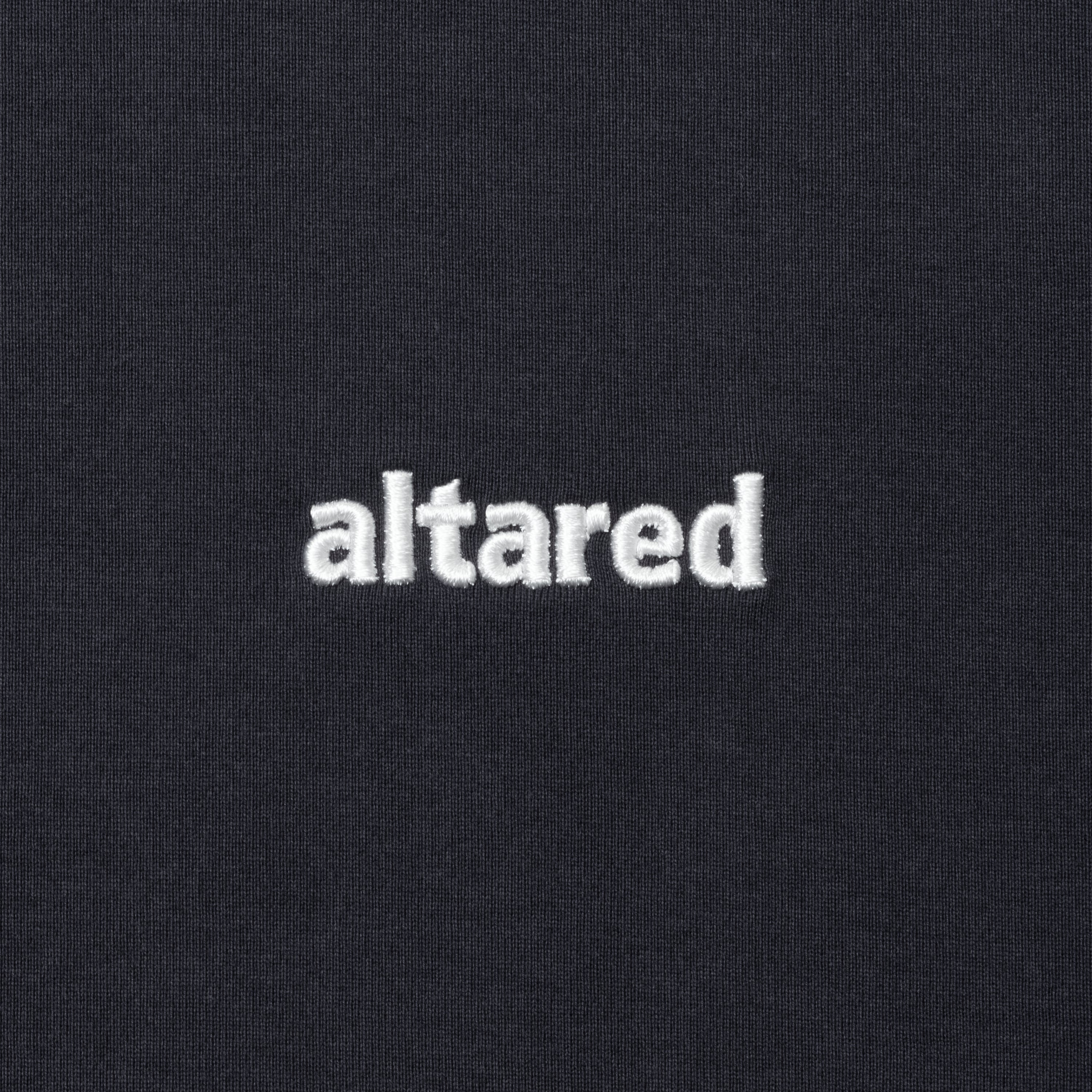 altared/Logo 3D Embroidery Organic Cotton Pleated Sleeve L/S T-Shirts[NAVY]
