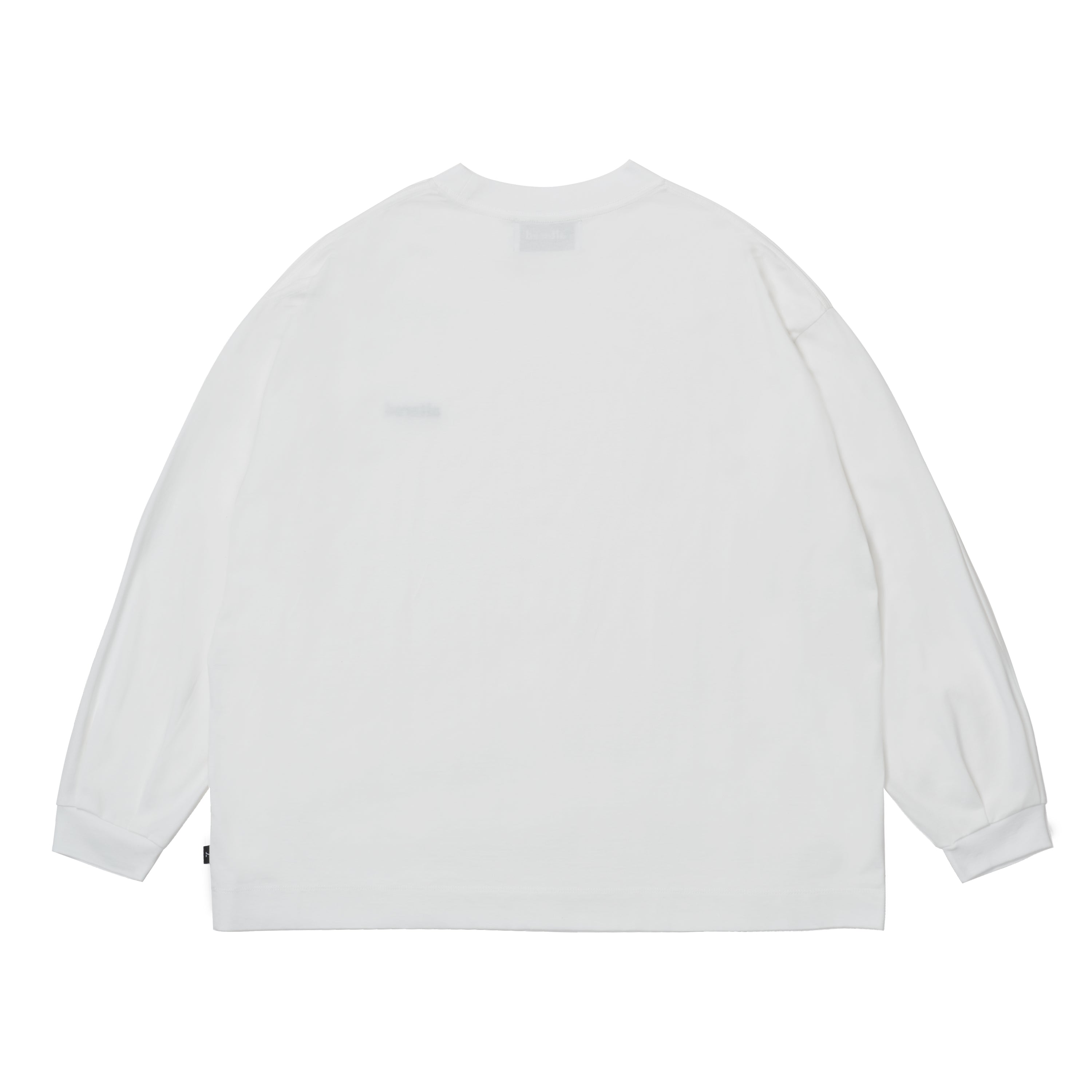 altared/Logo 3D Embroidery Organic Cotton Pleated Sleeve L/S T-Shirts[WHITE]