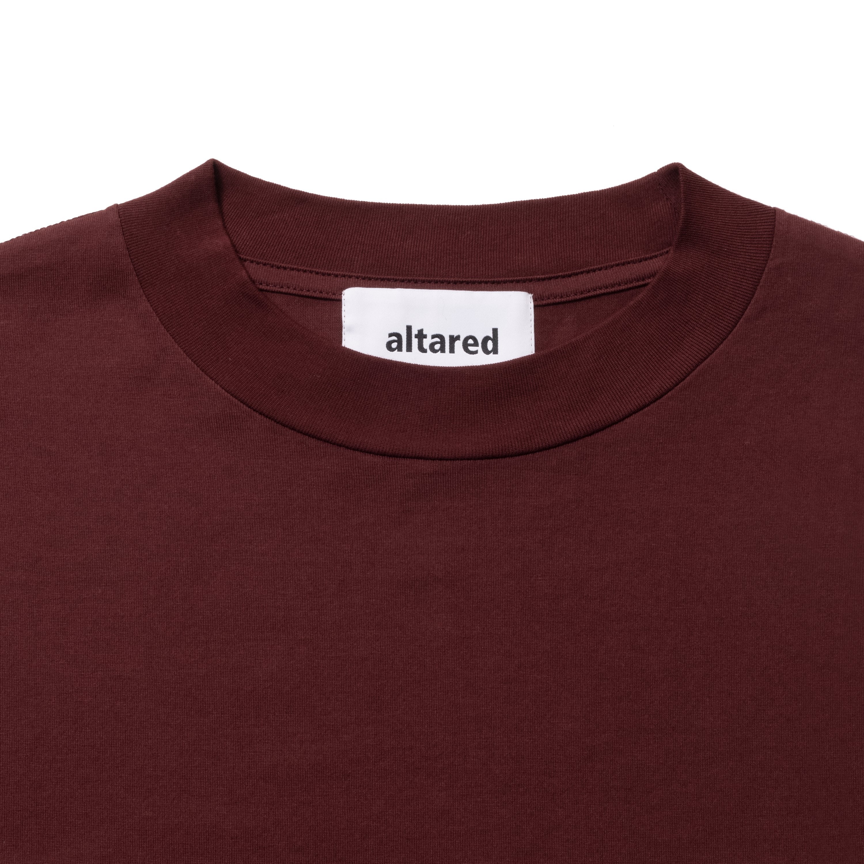 altared/Logo 3D Embroidery Organic Cotton Pleated Sleeve L/S T-Shirts[BURGUNDY]