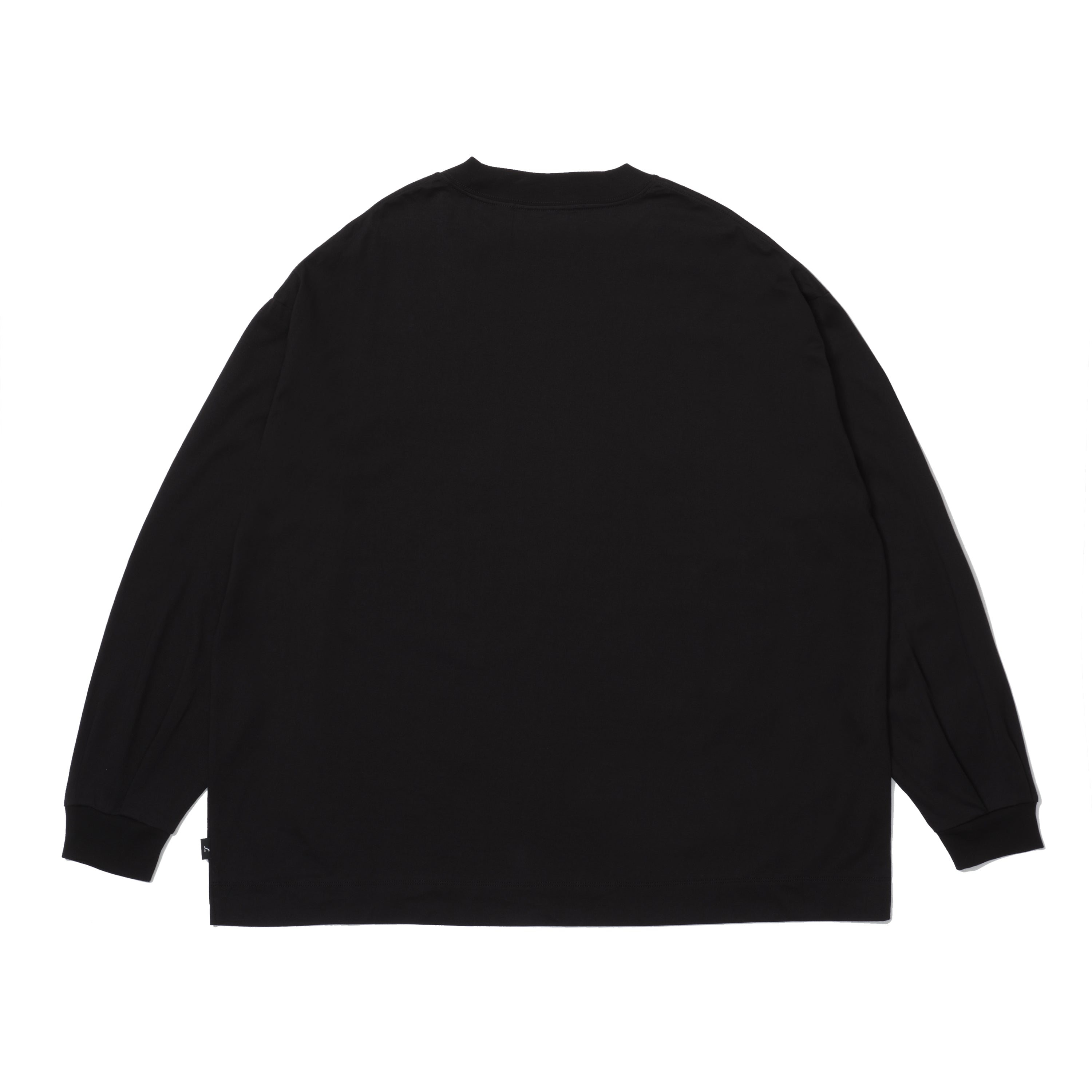 altared/Logo 3D Embroidery Organic Cotton Pleated Sleeve L/S T-Shirts[BLACK]