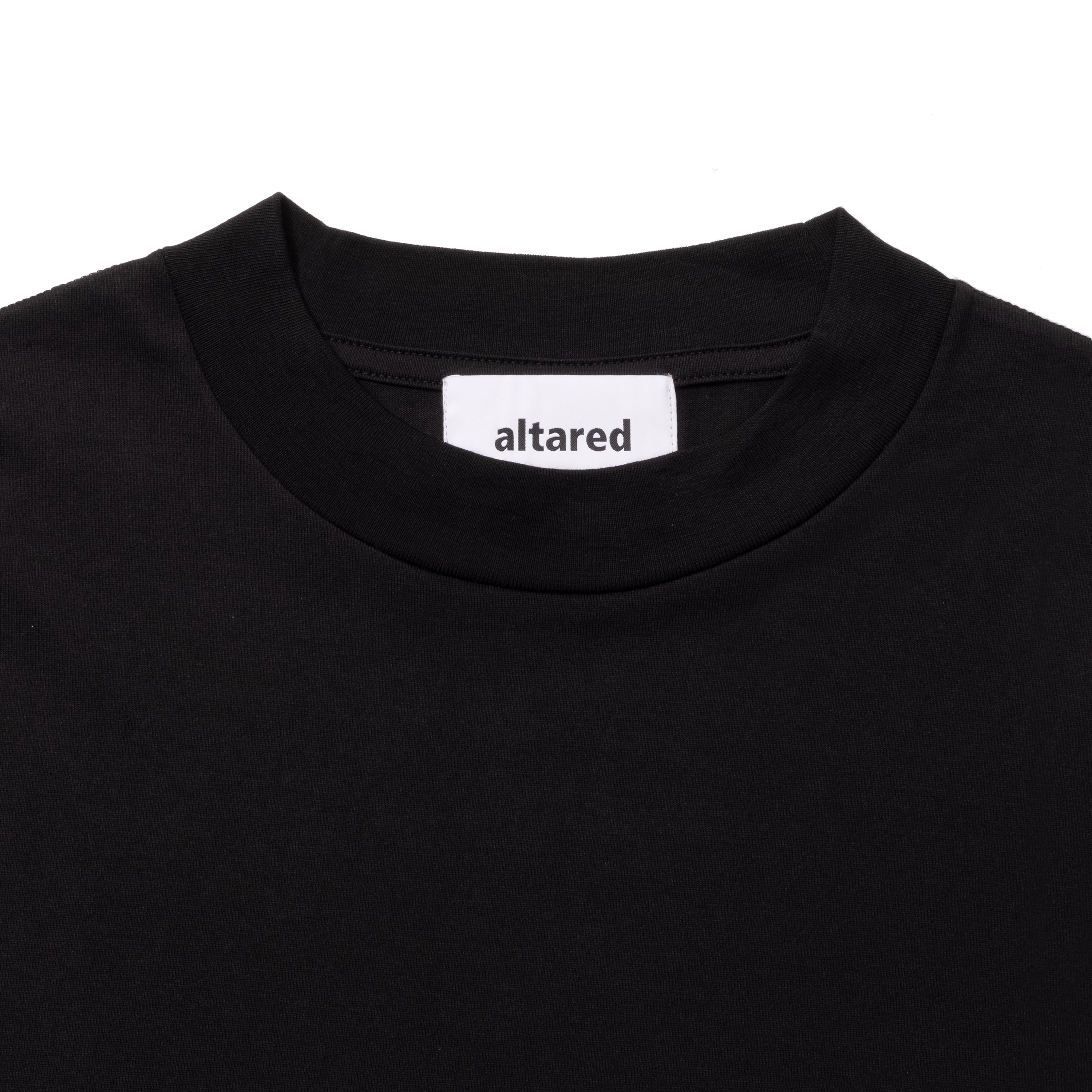 altared/Logo 3D Embroidery Organic Cotton Pleated Sleeve L/S T-Shirts[BLACK]