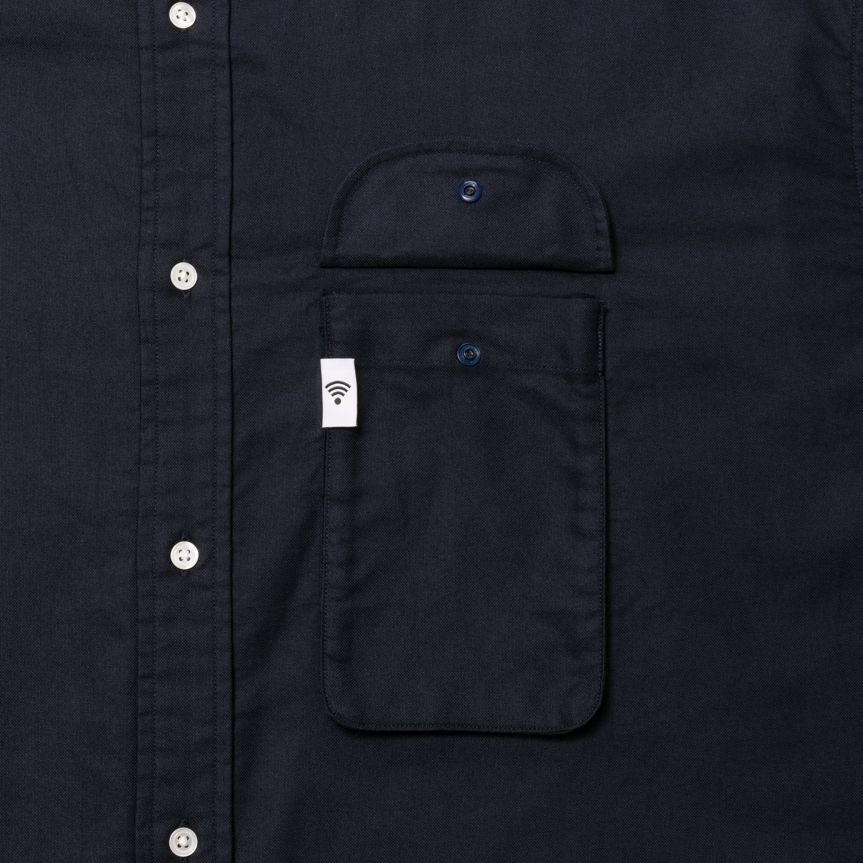 Cellphone Pocket Oxford Button Down Shirts[NAVY]