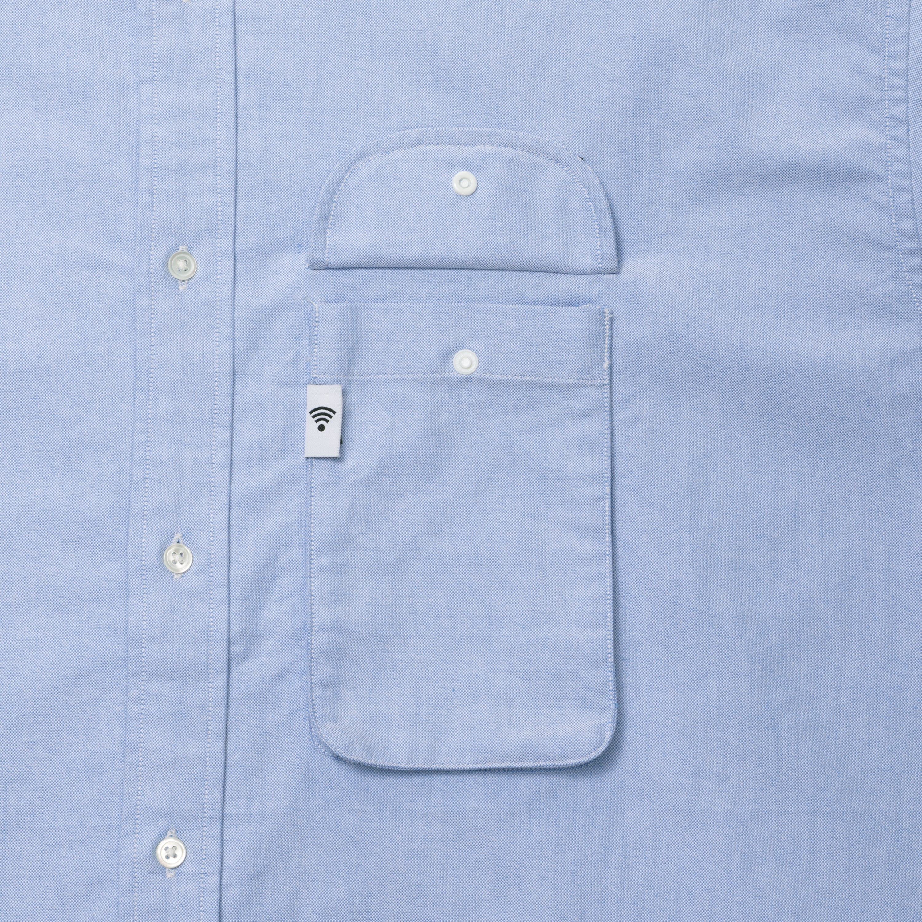 Cellphone Pocket Oxford Button Down Shirts[SAX]