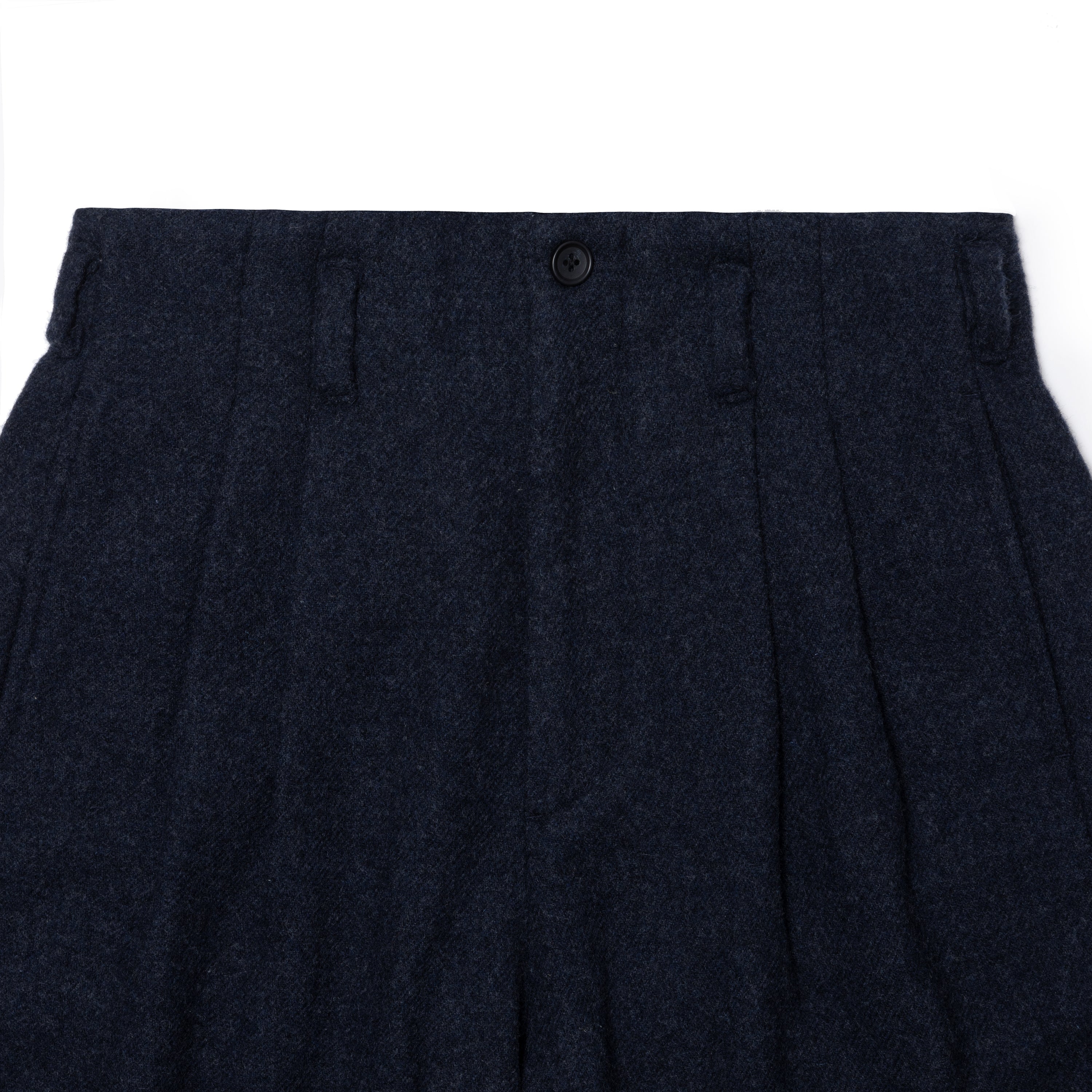 Wool Tweed Two-Tuck Trousers[NAVY]