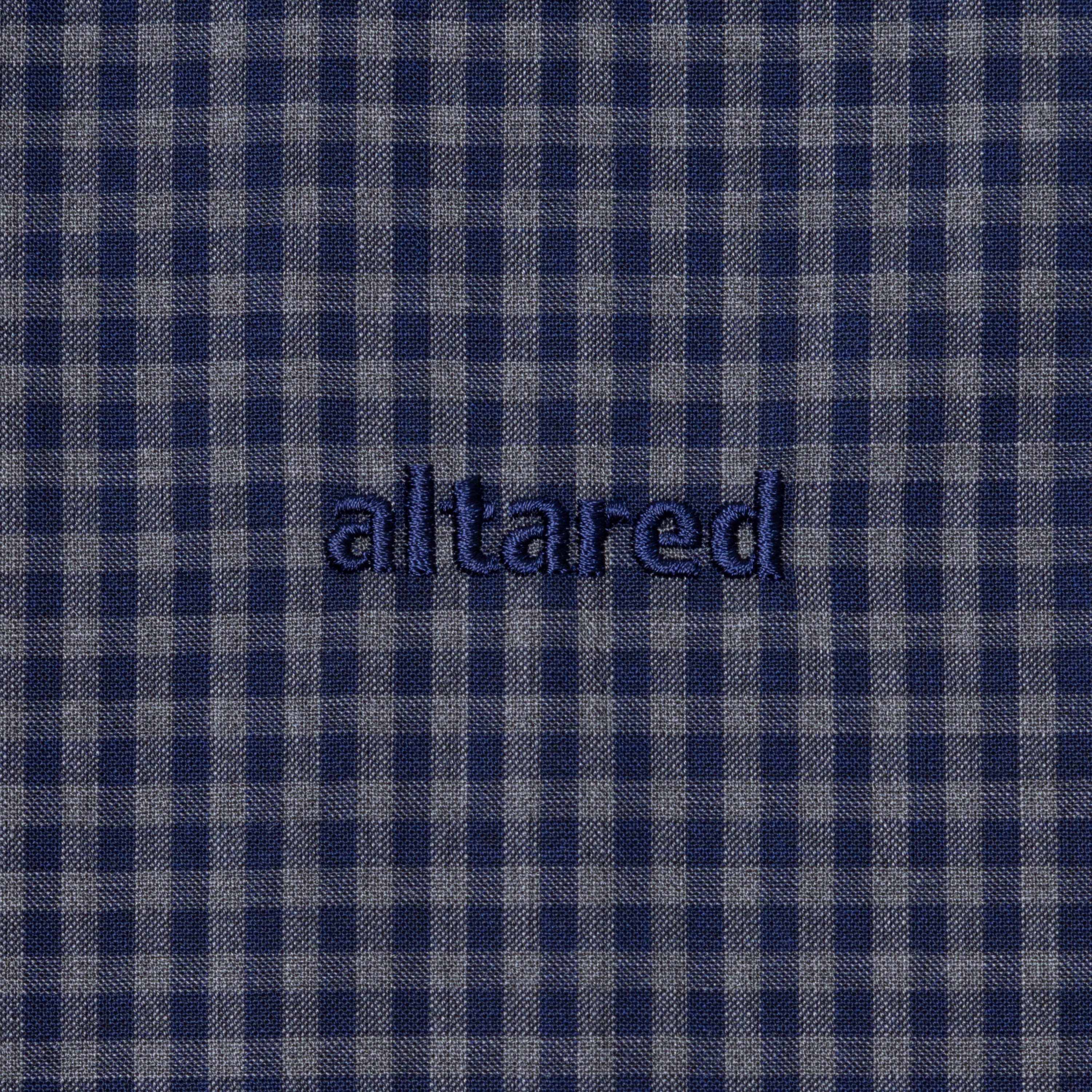 altared/Logo Embroidered Regular Collar Shirt[CHARCOAL×NAVY CHECK]